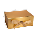 Collapsible magnetic box in gold 9 1/2" x 7 1/8" x 4"
