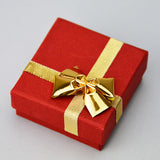 Earring Box with Gold Bow - JewelryPackagingBox.com