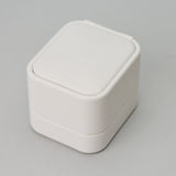 White leatherette high dome ring box - JewelryPackagingBox.com