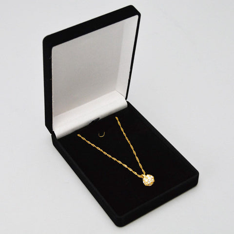 Flocked Large Pendant Box - JewelryPackagingBox.com