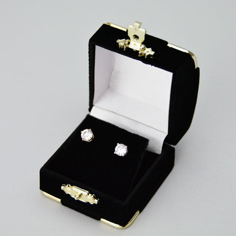 Treasure Chest Earring Box Black - JewelryPackagingBox.com