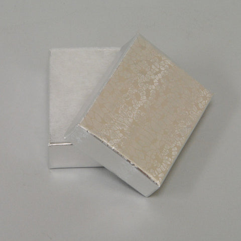 Silver Cotton Filled Box 2" x 1 1/2" pack of 100 - JewelryPackagingBox.com