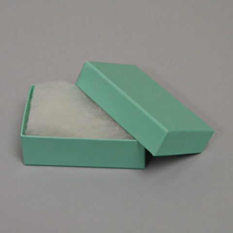 Teal Blue Cotton Filled Box pack of 100 - JewelryPackagingBox.com