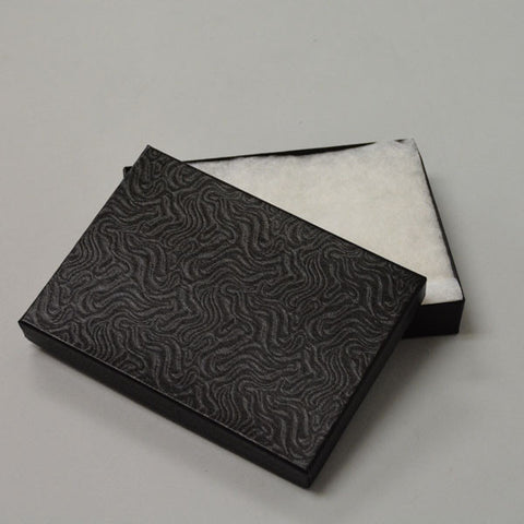 Black Cotton Filled Box 2 1/2" x 1 1/2" Pack of 100 - JewelryPackagingBox.com
