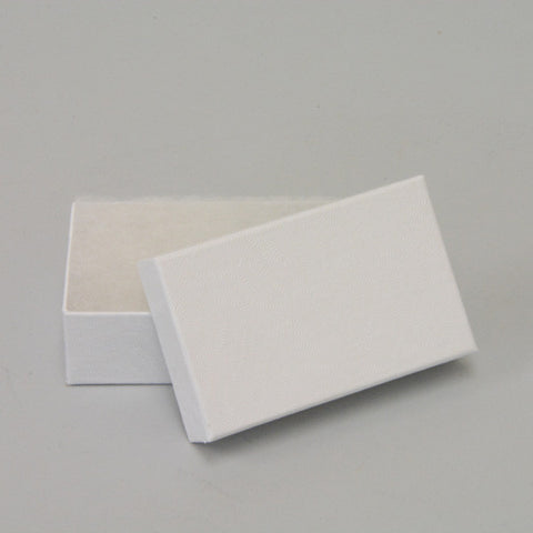 White Cotton Filled Box 2 1/2" x 1 1/2" pack of 100 - JewelryPackagingBox.com