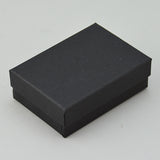 Matte Black Cotton Filled Box 3 1/8" x 2 1/8" Pack of 100 - JewelryPackagingBox.com