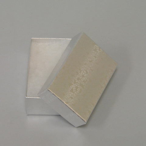 Silver Cotton Filled Box 3 1/8" x 2 1/8" pack of 100 - JewelryPackagingBox.com