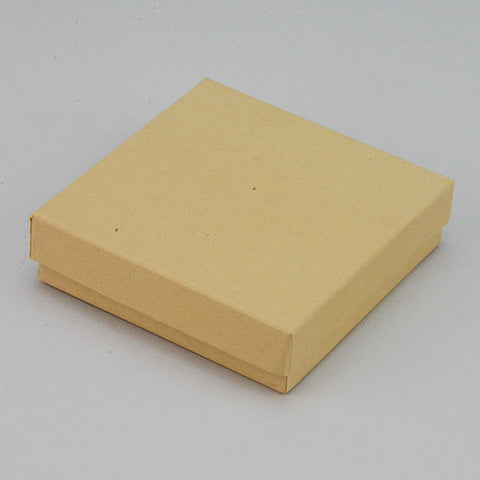 Kraft Cotton Filled Box 3 1/2" x 3 1/2" Pack of 100 - JewelryPackagingBox.com