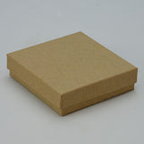 Recycled Kraft Cotton Filled Box 3 1/2" x 3 1/2" Pack of 100 - JewelryPackagingBox.com