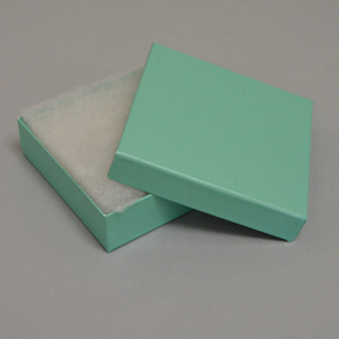 Teal Blue Cotton Filled Box pack of 100 - JewelryPackagingBox.com