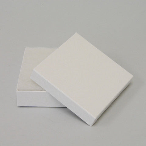 White Cotton Filled Box 3 1/2" x 3 1/2" pack of 100 - JewelryPackagingBox.com