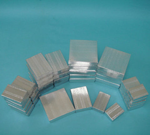 Assorted Sizes Silver Boxes Pack of 40 - JewelryPackagingBox.com