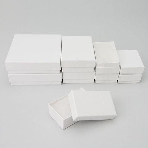 Assorted Sizes White Boxes Pack of 40 - JewelryPackagingBox.com