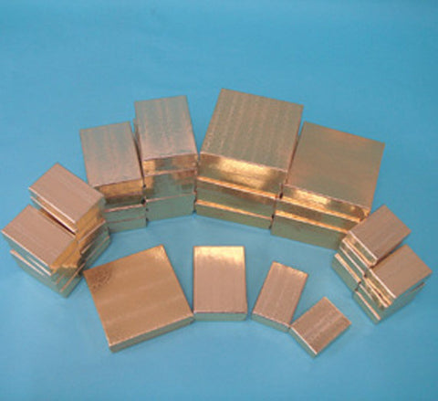 Assorted Sizes Gold Boxes Pack of 40 - JewelryPackagingBox.com
