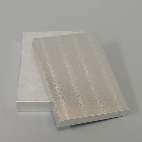 Silver Cotton Filled Box 6" x 5" Pack of 100 - JewelryPackagingBox.com