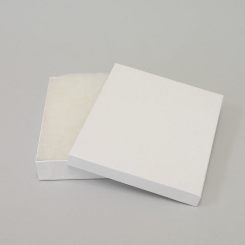 White Cotton Filled Box 6" x 5" pack of 100 - JewelryPackagingBox.com