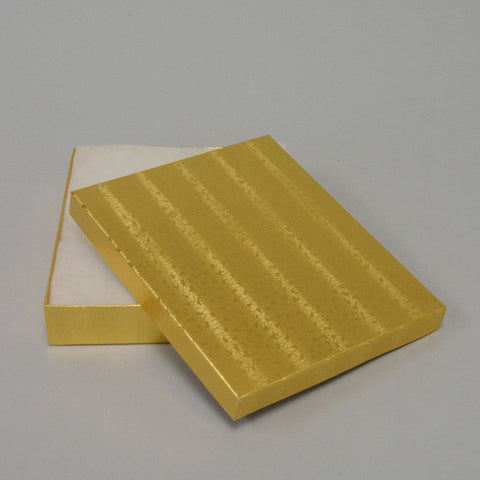 Gold Cotton Filled Box 6" x 5" pack of 100 - JewelryPackagingBox.com