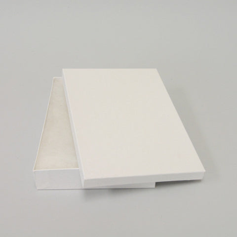 White Cotton Filled Jewelry Boxes 8" X 5 1/2" - JewelryPackagingBox.com