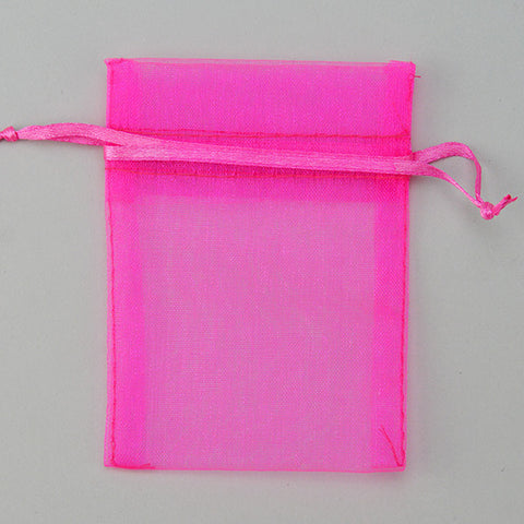 Pink Organza Bag 2 3/4" X 3 1/2" 100/PK - JewelryPackagingBox.com