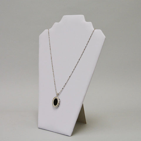 White leatherette necklace display - JewelryPackagingBox.com