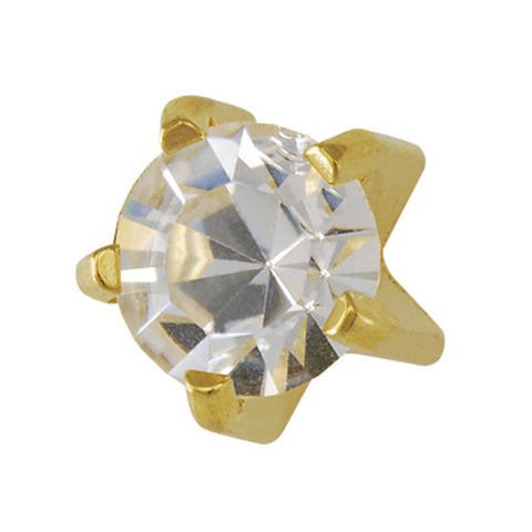 Mini April Birthstone Tiffany setting Gold Plated - JewelryPackagingBox.com