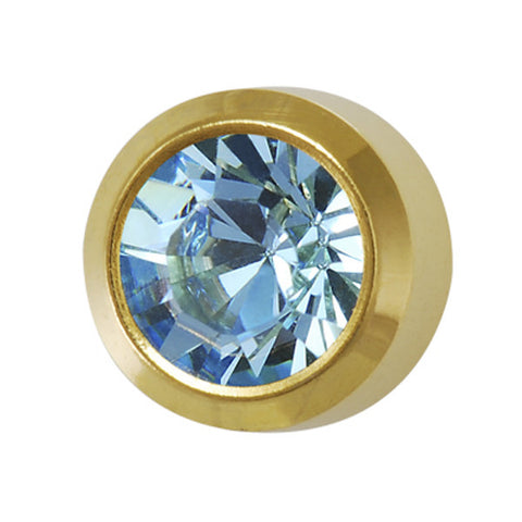 Medium March Birthstone Gold Plated - JewelryPackagingBox.com