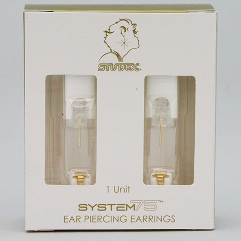 Personal Ear Piercing Studs 14K With 2 mm CZ - JewelryPackagingBox.com